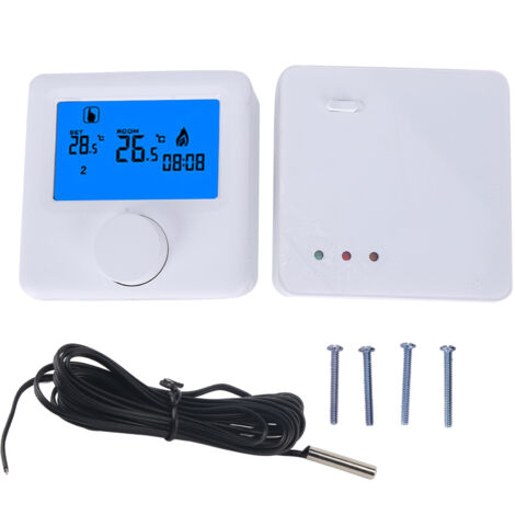 Thermostat de chauffage sans fil LCD numérique RF, régulateur de température pour système électrique