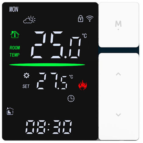Thermostat de chauffage SDM5 à affichage numérique, écran tactile LCD, température réglable, chauffage au sol électrique, chaudière à gaz, antigel domestique 16 A