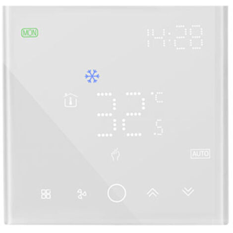 Thermostat de climatisation centrale ZigBee VRF/VRV, Contrôleur de température numérique avec application Tuya Smart Life, télécommande pour la domotique,Blanc