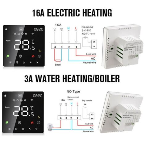 Thermostat de dispositif de chauffage de l'eau électrique de régulateur de température Intelligent d'affichage à cristaux liquides avec la fonction Programmable hebdomadaire
