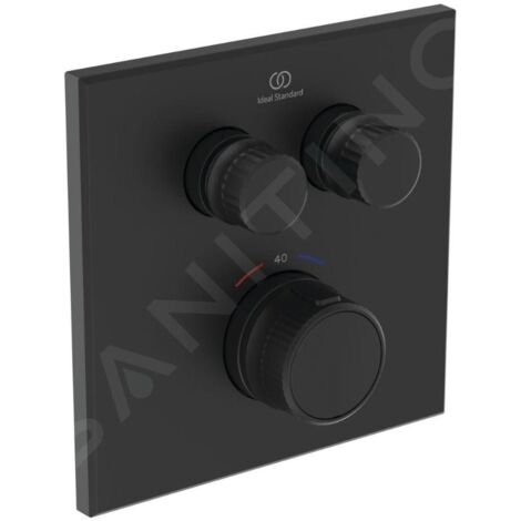 Thermostat de douche IS UP Ceratherm Navigo 2 pour 2 consommateurs, carré, noir soie