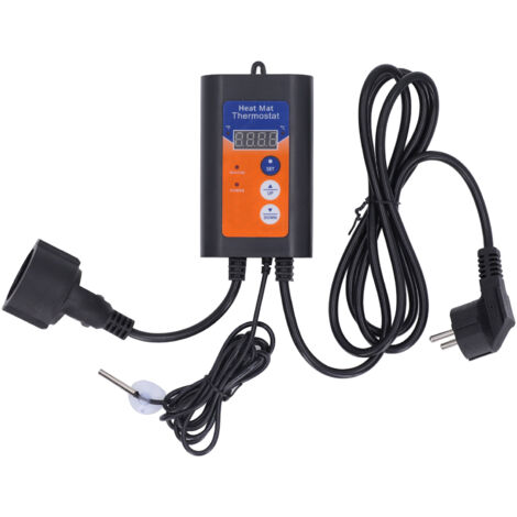 Thermostat Digital 1000W avec Affichage LED pour Tapis Chauffant - Contrôle de Température en Celsius/Fahrenheit - Prise EU 230V