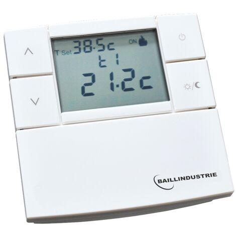 Thermostat radiateur électrique digital filaire 3V – Design blanc élégant – Contrôle précis de la température – THF3V – Baillindustrie