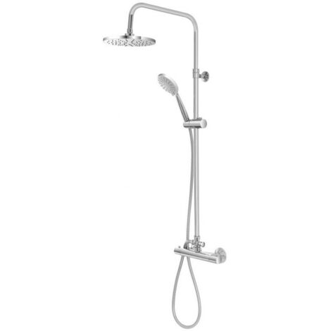 Thermostat-Duschsäulen-Set aus rundem verchromtem Stahl