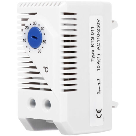 Thermostat électrique mécanique ajustable 0-60℃ avec interrupteur et bouton bleu - Contrôleur de température pour chauffage et ventilation