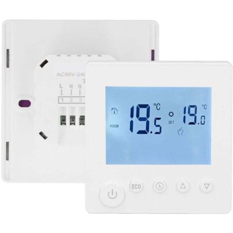 Thermostat Électrique pour Chauffe-Eau 3 A – Contrôleur Intelligent avec Écran LCD, Boîtier ABS, 95–240 V, Usage Domestique