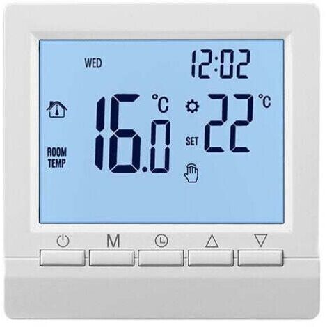 Thermostat électrique – Thermostat radiateur électrique 16A avec écran noir et programmation 5+2 semaines
