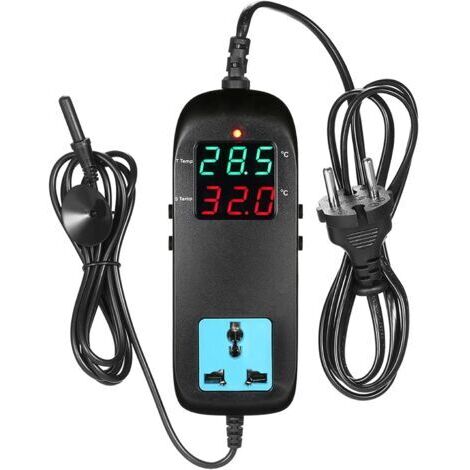 Thermostat électronique Contrôleur de Température à Affichage Numérique à LED avec Prise