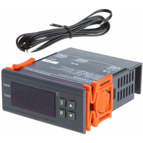 Thermostat et programmateur de température Thermocouple de contrôleur de température numérique 10A 220V -40 à 120 avec fonction d'alarme, Thermostat et programmateur de température LITZEE
