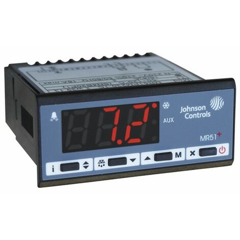Thermostat froid/chaud 1 sonde encastrable – Alimentation 230Vac – 2 sorties compresseur – Dimensions d'encastrement 71x29mm – Johnson Controls