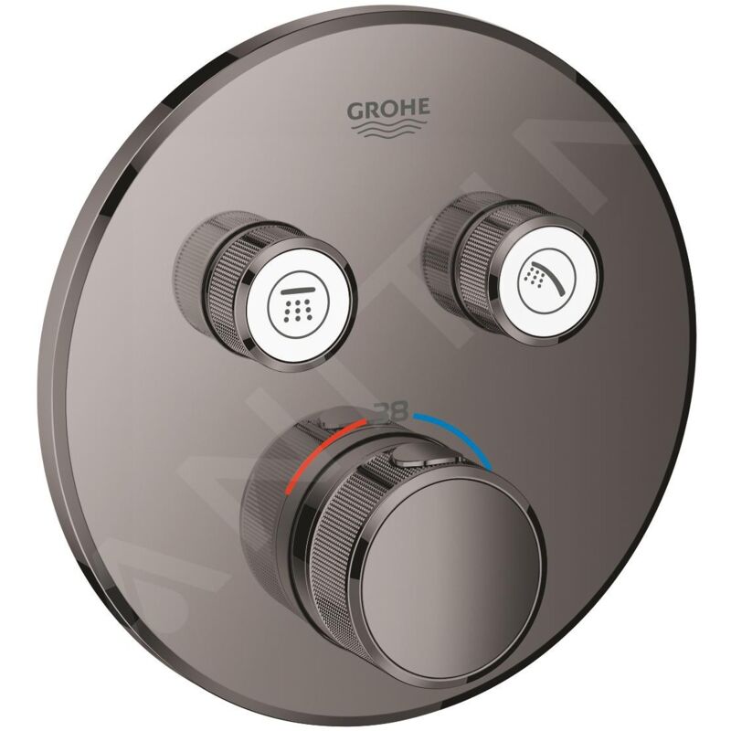 Grohe - Grohtherm SmartControl - Robinet thermostatique encastré, 2 sorties, Hard Graphite 29119A00