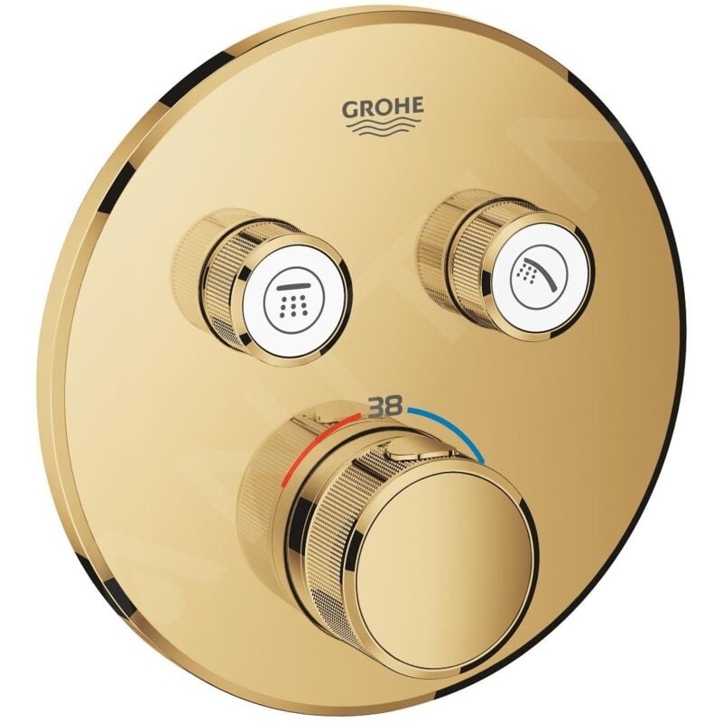 Grohe - Grohtherm SmartControl - Mitigeur de douche thermostatique encastré avec 2 soupapes, Cool Sunrise 29119GL0