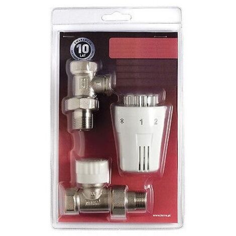 Thermostat-Heizkörper-Set, gerade, 1/2 Zoll
