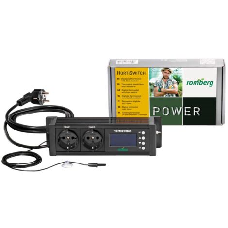 Thermostat HortiSwitch Digital gesteuert, mit Timer und Temperatur-Sensor