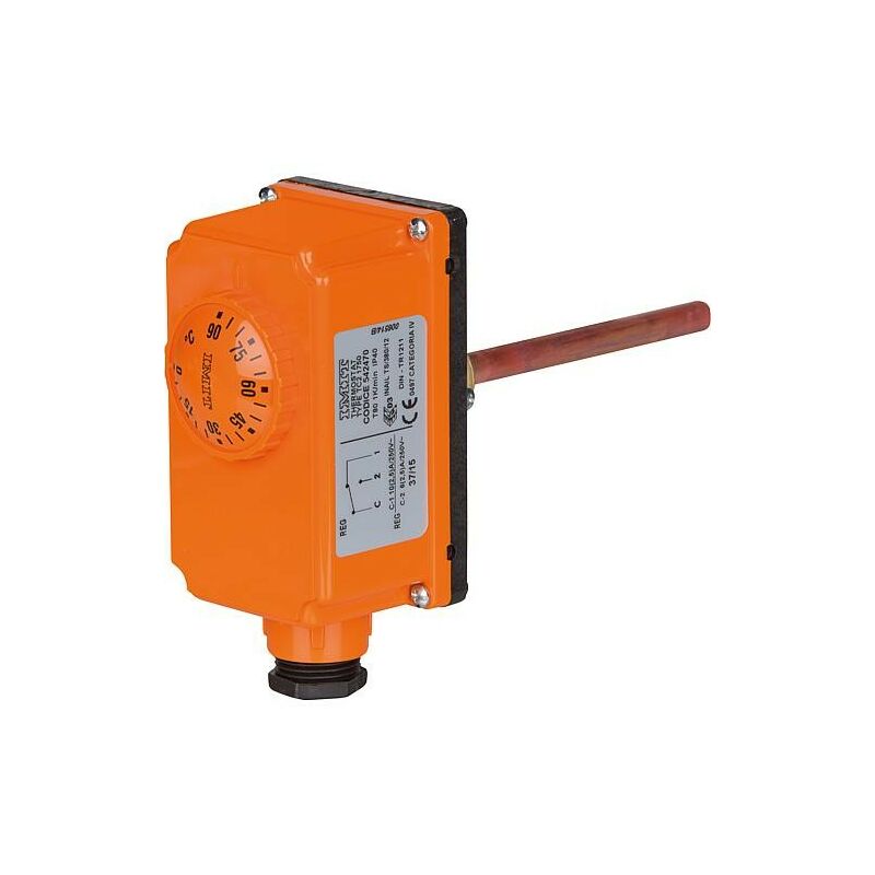 Thermostat immergé Imit Type TC2, 0-90°C, graduation externe, DN15 (1/2'), l: 150 mm