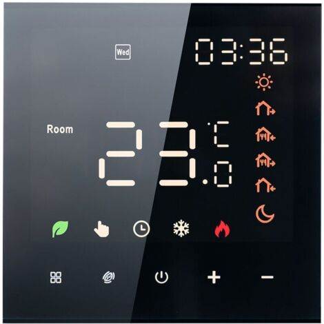 Thermostat intelligent, 16A Thermostat programmable numérique à écran tactile LCD, Thermostat intelligent numérique mural pour chauffage électrique-VSIAISV