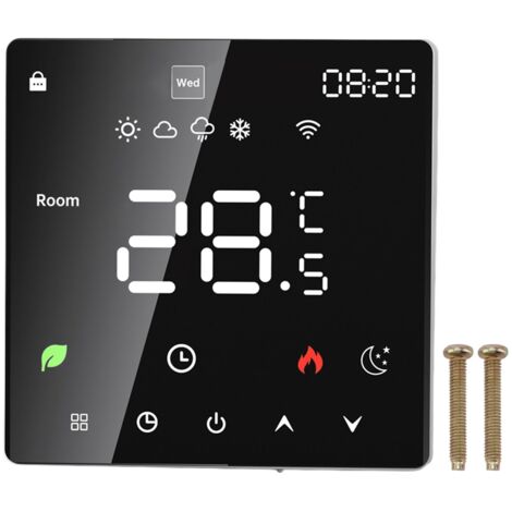 Thermostat Intelligent 16A WiFi Programmable avec Écran Tactile LCD Couleur pour Chauffage Électrique, Maison/Bureau/Hôtel, 90-240V