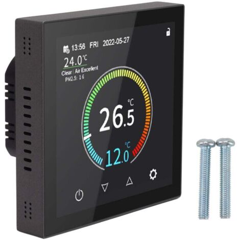 Thermostat Intelligent 480x480 TFT IPS, stockage de données mural, Wifi numérique sécurisé pour l'intérieur et le bureau, prise ue 90-240V