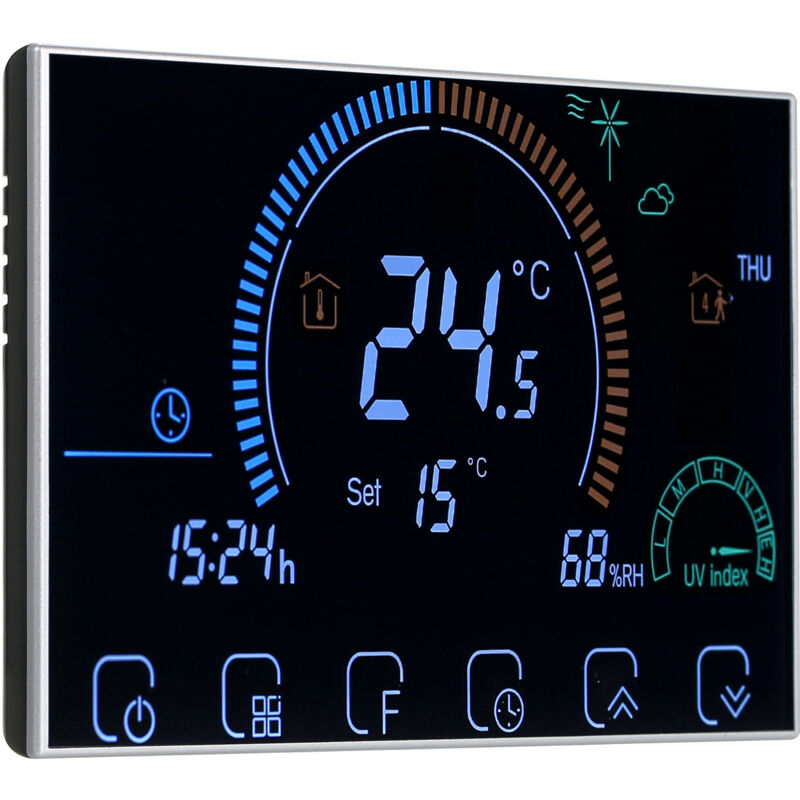 Lifcausal - Thermostat intelligent à économie d'énergie pour chauffage de l'eau 3A 95240V avec écran lcd tactile Contrôleur de température ambiante