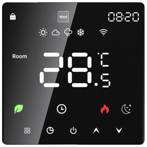Thermostat intelligent avec écran LCD et fonction programmable hebdomadaire pour chauffe-eau électrique