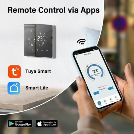 Thermostat intelligent Beok Tuya, thermostat de chauffage, thermostat d'ambiance, thermostat Wi-Fi pour chaudières à gaz/eau chaude et chauffage au sol, compatible avec Alexa et Google 3A TGR85WIFI