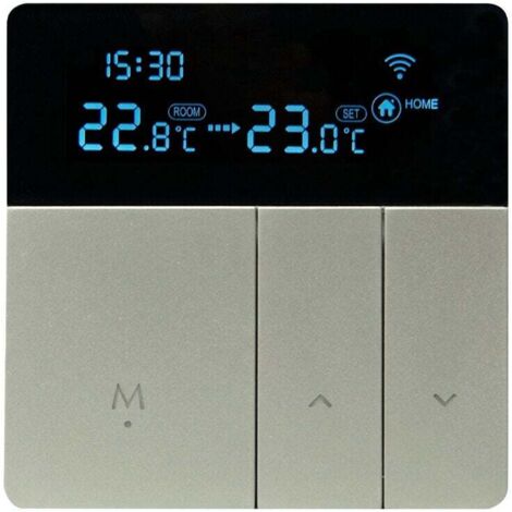 Thermostat Intelligent Chauffage au Sol Électrique 16A Gris Programmateur Régulation