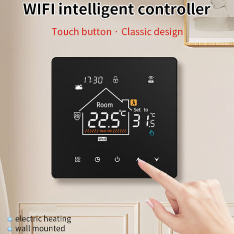 Thermostat intelligent, compatible avec le contrôle du chauffage au sol électrique, connectivité sans fil, programmable à distance