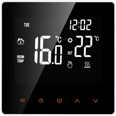 Thermostat intelligent pour chaudière eau/gaz – Écran tactile LCD – Programmation semaine – Antigel – Pour maison, école, bureau, hôtel