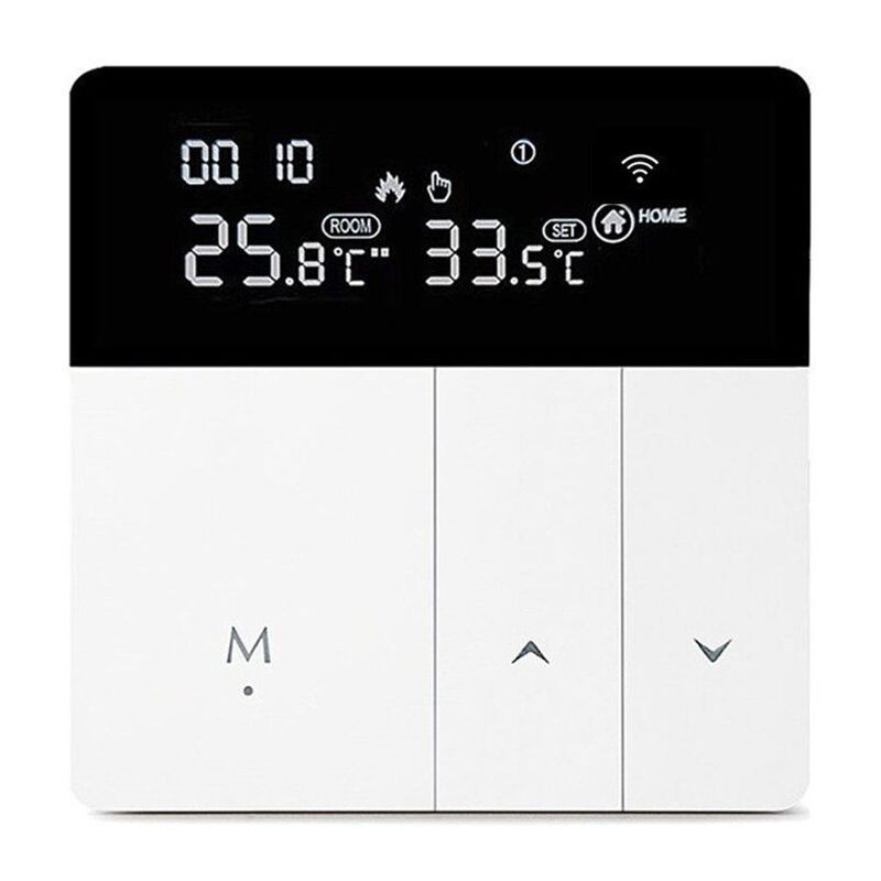 Thermostat intelligent pour chauffage par le sol électrique, 16A, programmable, commande tactile, contrôleur numérique, blanc (avec câble de capteur