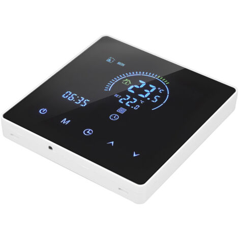 Thermostat Intelligent Programmable avec Écran Tactile Grand pour Radiateur Murale, Compatible Tuya, 3500W, AC 90‑240V, 16A, Capteur 3m