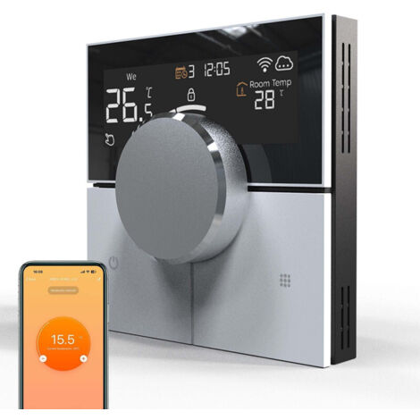 Thermostat intelligent programmable pour chauffage au sol à eau Wi-Fi 3A, compatible avec Alexa et l'application Smart Life