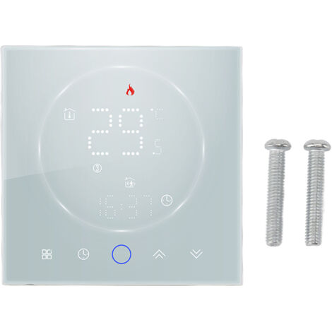 Thermostat Intelligent sans Fil à Écran LED pour Chauffage Eau, Programmable, Blanc, AC95-240V, 13mm Encastré