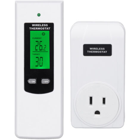 Thermostat Intelligent Sans Fil avec Détection Automatique de Température et Écran LCD Rétroéclairé, Prise US 120V