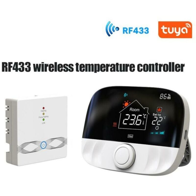 Thermostat intelligent sans fil RF433, regulat de temperature Programmable pour le chauffage de la piece, avec chaudiere a gaz et actionn control de