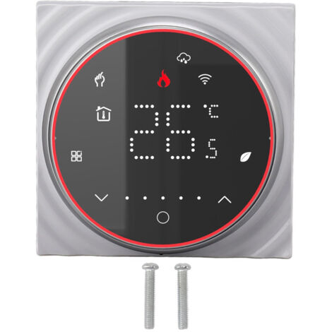 Thermostat Intelligent Sans Fil Wifi Contrôle Vocal par Application, Programmable pour Chauffage Eau, Base Carrée Noir AC95‑240V