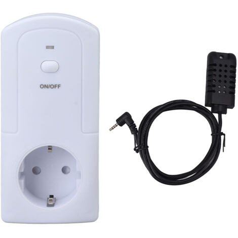 Thermostat Intelligent Sans Fil Wifi, Prise Connectée Contrôle Température Chauffage Climatisation, Capteur Humidité, Fonction Humidificateur, AC 90‑250V EU 16A 3680W