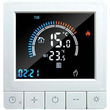 Thermostat intelligent Thermostat de chauffage Thermostat d'ambiance Thermostat de chauffage au sol électrique 16A blanc