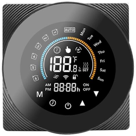 Thermostat intelligent Tuya Smart Life pour chaudière à gaz/eau, noir.
