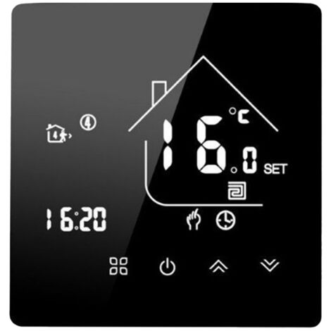 Thermostat intelligent Wi-Fi programmable pour radiateur de chauffage au sol électrique, contrôle par application et tactile, régulateur de température intérieure constante, affichage numérique LCD.