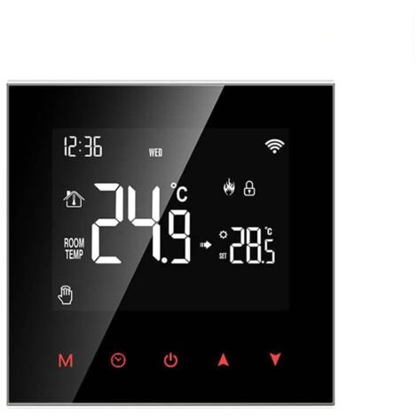 Thermostat Intelligent WiFi 16A pour Plancher Chauffant Électrique, Contrôle à Distance par Application Tuya, Programmateur Hebdomadaire, Compatible Alexa et Google Home pour Maison Connectée