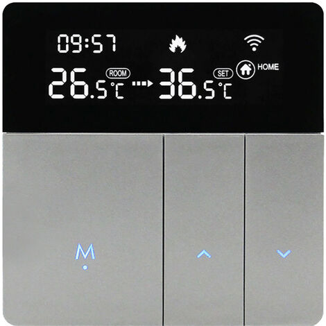 Contrôleur de température Wifi Climatiseur intelligent Thermostat rond WIFI Contrôleur de température programmable avec écran LCD à 2 tubes Compatible avec Alexa 