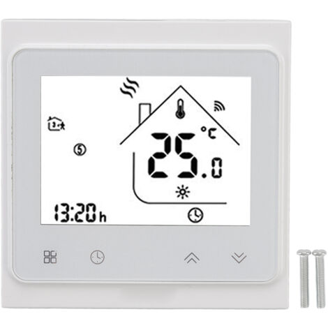 Thermostat Intelligent WiFi Contrôle Vocal par Application Mobile pour Chauffage Eau/Gaz, Programmable, 95‑240V