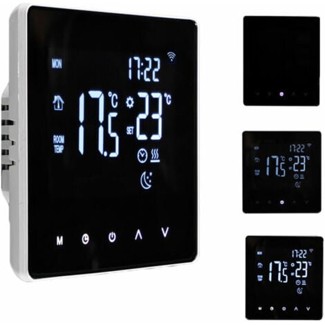 XVX Thermostat intelligent WiFi - Contrôleur de température pour chauffage électrique avec affichage LCD, écran tactile, programmation hebdomadaire et contrôle via application - Convient pour la maison, l