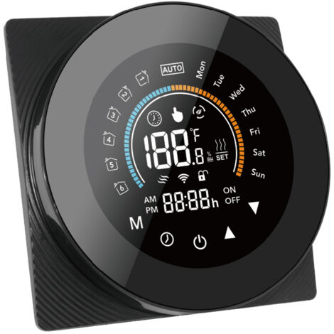 Thermostat intelligent WiFi eWelink pour chaudière à eau/gaz Contrôleur de température numérique Grand écran LCD Bouton tactile Commande vocale Compatible avec Google Assistant et Amazon Alexa/Xiaodu