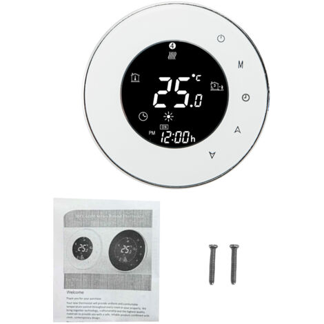 Thermostat intelligent WiFi pour chaudière à gaz, contrôleur de chauffage mural, fonctionnement tactile, prise en charge de la programmation à distance via une application.