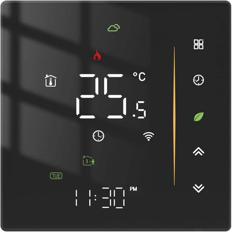 Thermostat WiFi Controleur de température programmable Chauffe-eau/gaz au  sol Station météo Tuya Smart Alexa Commande vocale, Chaudière à gaz à eau