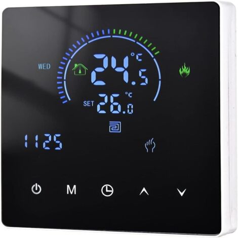 Thermostat intelligent WiFi pour chauffage électrique, écran LCD tactile, application programmable et télécommande, compatible avec chauffage souterrain