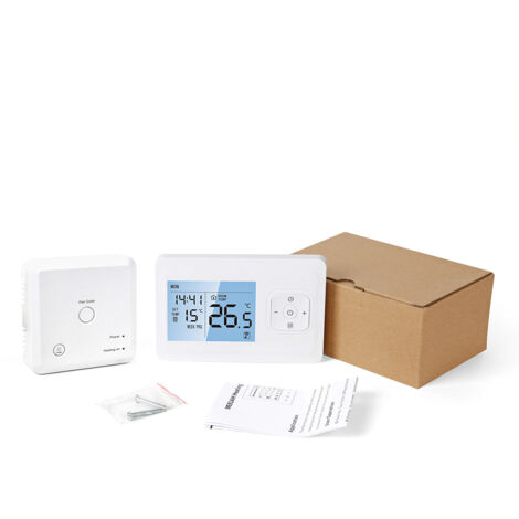 Thermostat intelligent WiFi programmable sans fil avec récepteur RF, style mural de table, contrôle par application vocale, contrôleur de température de chauffage de chaudière à gaz