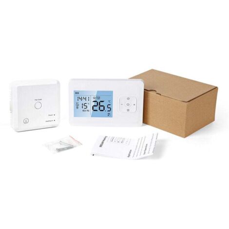 Thermostat intelligent WiFi programmable sans fil avec récepteur RF, style mural de table, contrôle par application vocale, contrôleur de température de chauffage de chaudière à gaz