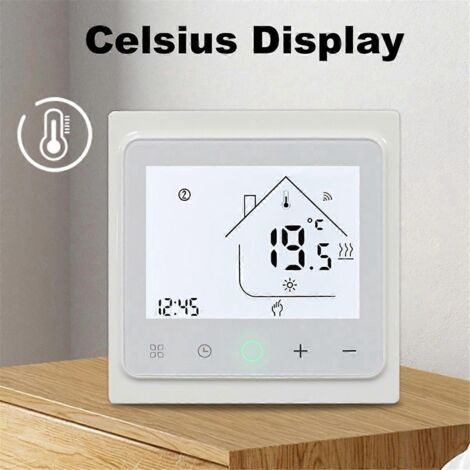 Thermostat intelligent WiFi Tuya 16A pour eau chaude électrique blanche--